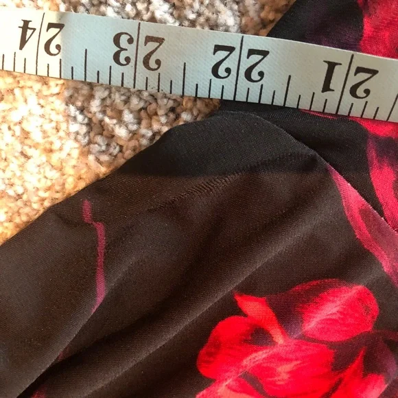 New with tags Black Dress with red floral design - Picture 10 of 13